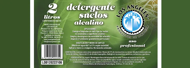 Detergente alcalino Los Ángeles de 2 litros